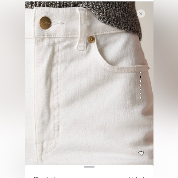 J. Crew Women's White Slim-Wide Jean - Picture 4 of 8